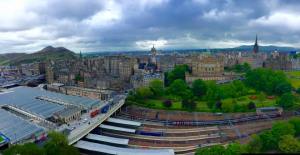 The view from the top of the Scott Monument.